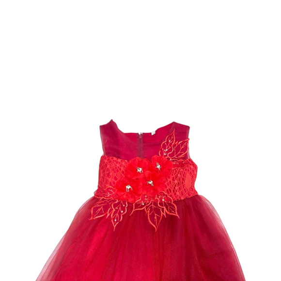 Girls Formal Holiday Dress Red 4T - Picture 4 of 9